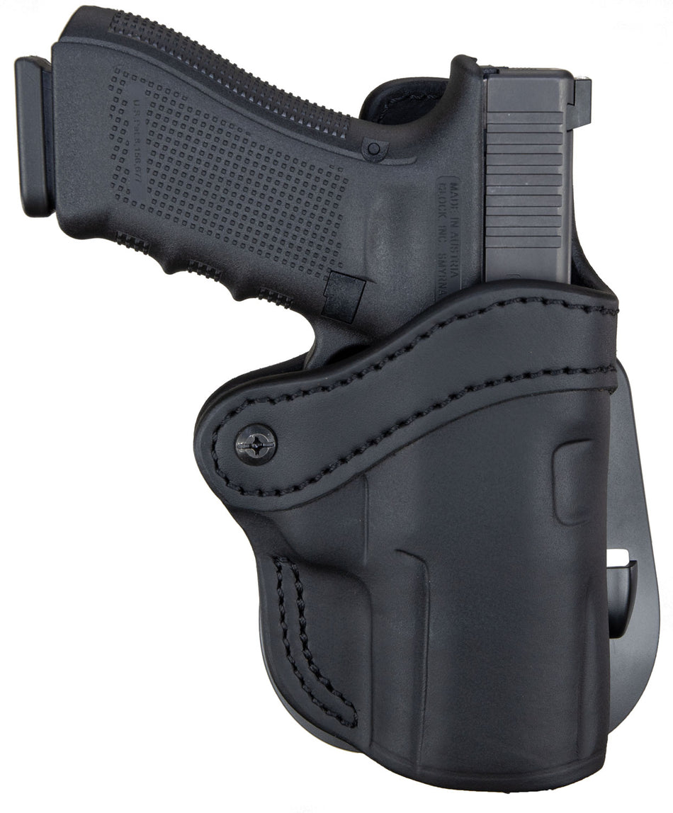 1791 Gunleather BH2.4S Optic Ready Outside Waistband Stealth Black Leather Paddle Holster, Fits FN 509 & H&K VP9SK