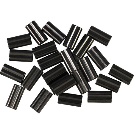 Cupped Black Anodized Aluminum Decoy Cord Crimps 24 pk.
