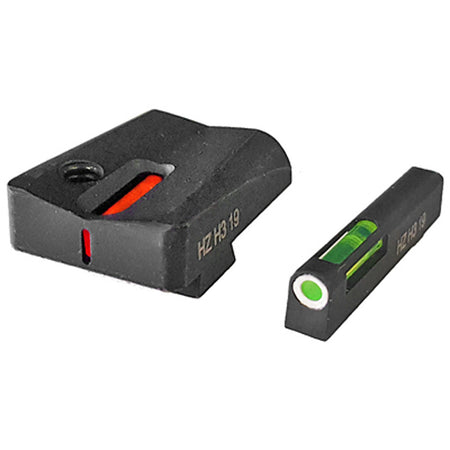 HIVIZ LiteWave H3 Tritium Handgun Sight Set Green/Orange Litepipes White Ring Glock 20/21