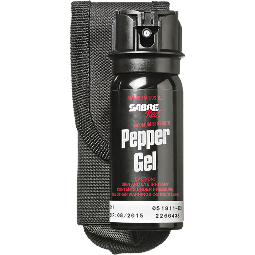 Sabre Red Max-Strength Pepper Gel 1.8 oz with Holster and Flip Top