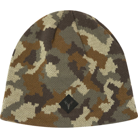 Hot Shot Camo Knit Beanie with Fleece Lining Woodland Camo