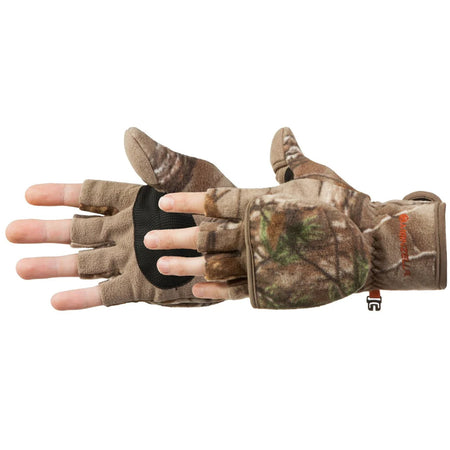 Manzella Realtree Edge Bowhunter Convertible Mitten to Half-Finger Glove Large