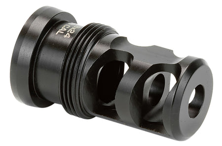Griffin Armament TMPB65MM5824 Paladin 2-Port Taper Mount Brake 6.5mm 5/8"-24 tpi Black Melonite QPQ Stainless