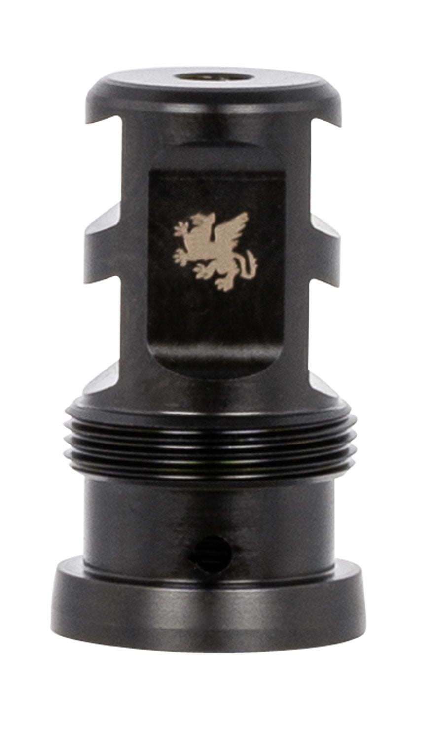 Griffin Armament TMPB22C1228 Paladin 2-Port Taper Mount Brake 22 Cal 1/2"-28 tpi Black Melonite QPQ Stainless