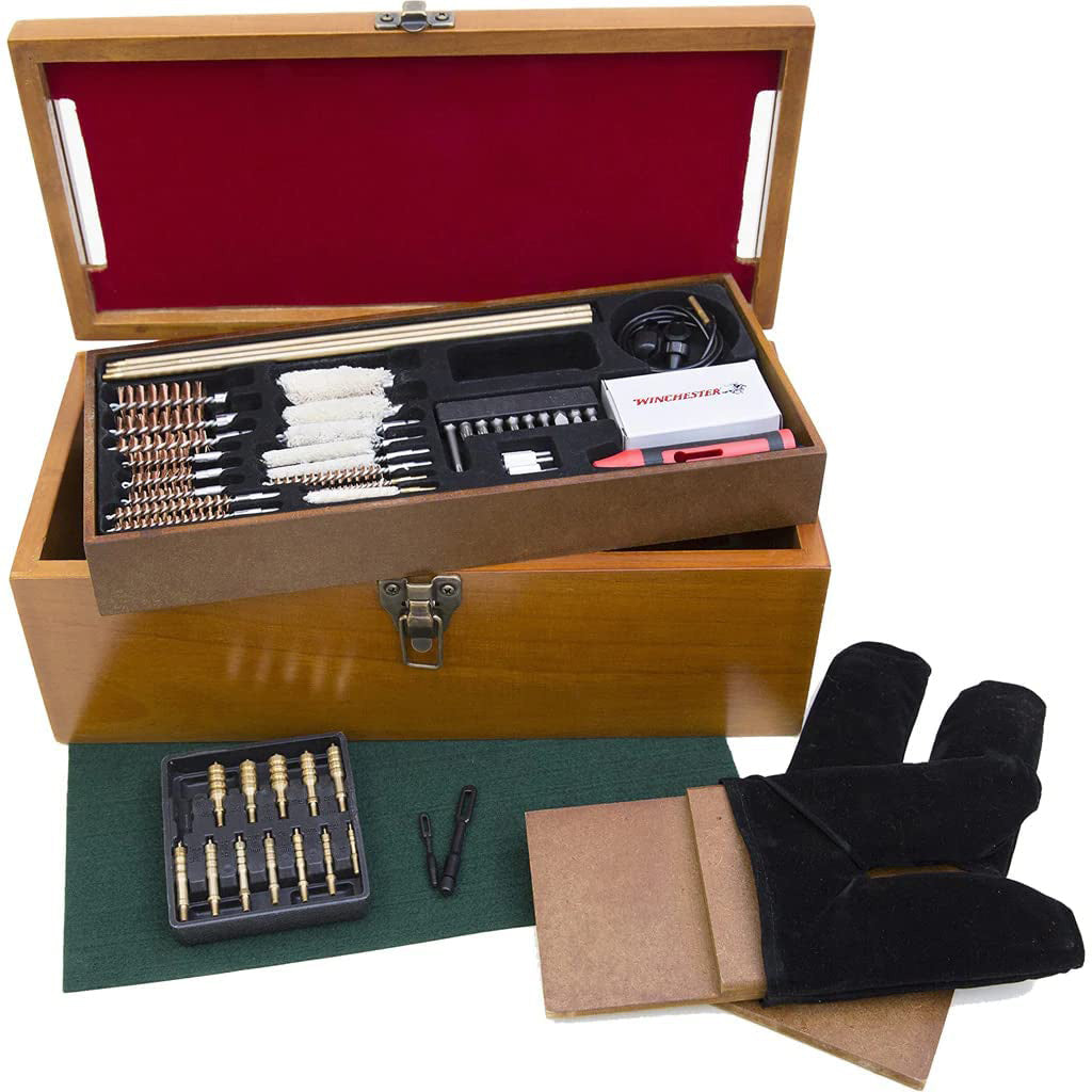 Gunmaster Wooden Cleaning Station, 50 pc. Gun Cleaning Kit