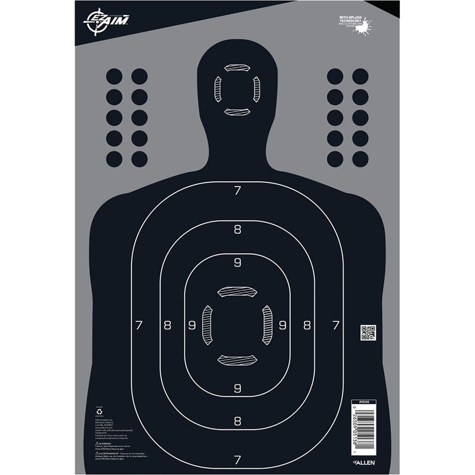 EzAim Splash Silhouette Adhesive Shooting Targets 13x18 in. 100-Pack