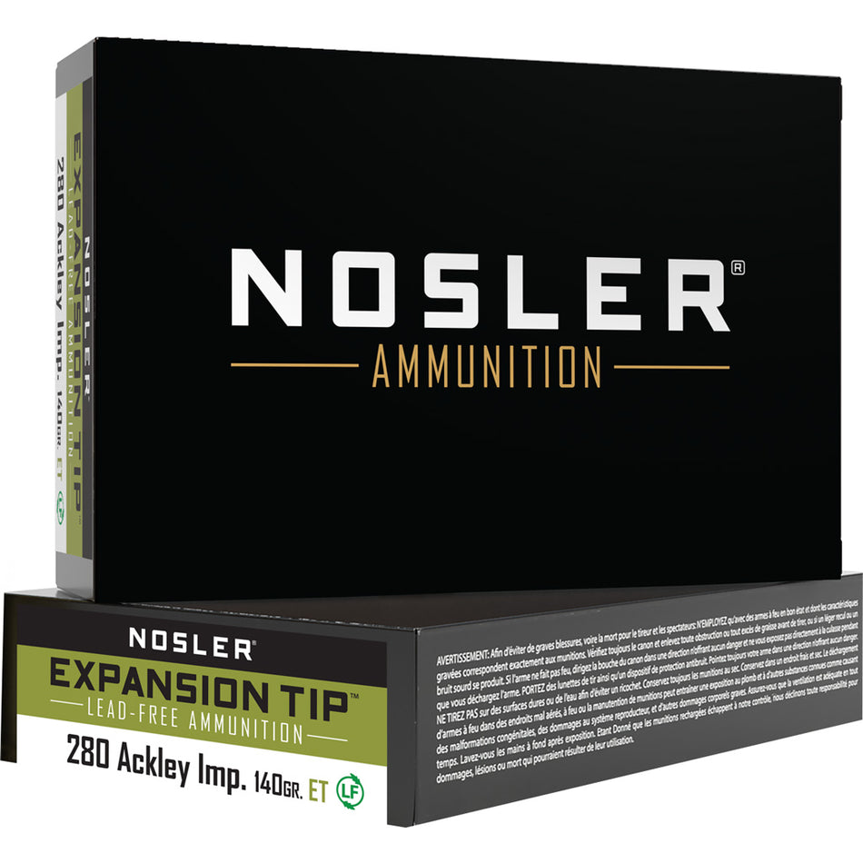Nosler .280 Ackley 40067 Expansion Tip E-Tip Lead-Free 140 Grain