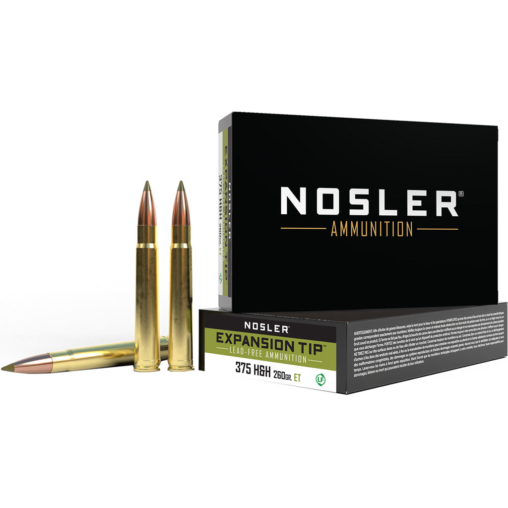 Nosler .375 H&H Mag 40395 Expansion Tip E-Tip Boat Tail 260 Grain