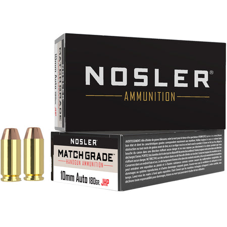 Nosler 10mm Auto 51412 Assured Stopping Power Jacketed Hollow Point JHP 180 Grain