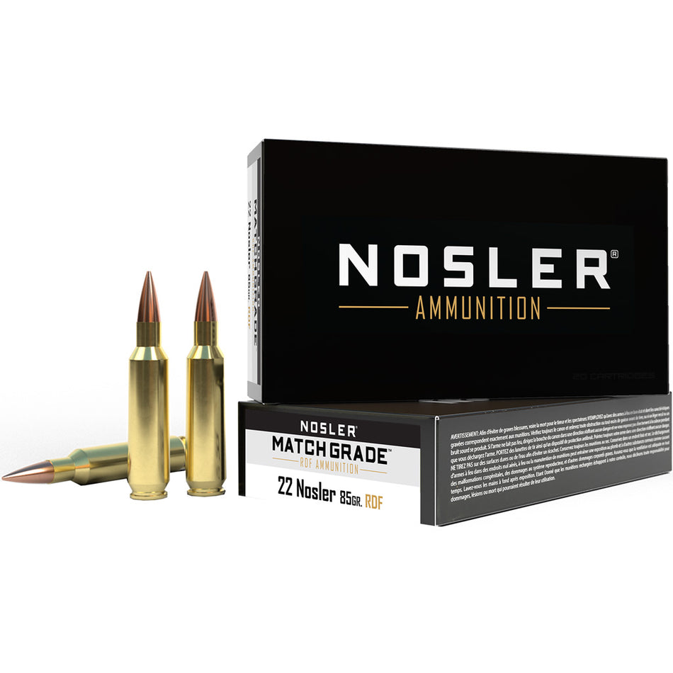 Nosler .22 Nosler 60162 Match Grade RDF Hollow Point Boat Tail 85 Grain