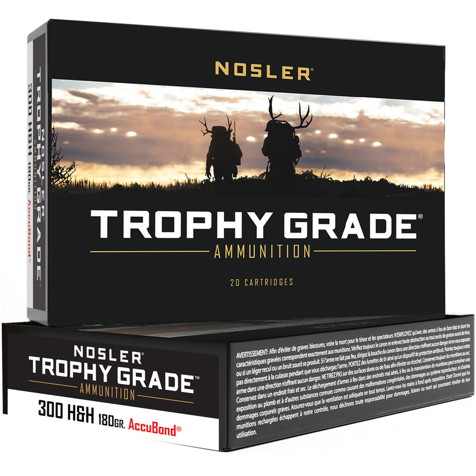 Nosler .300 H&H Mag 60060 Trophy Grade Nosler AccuBond 180 Grain