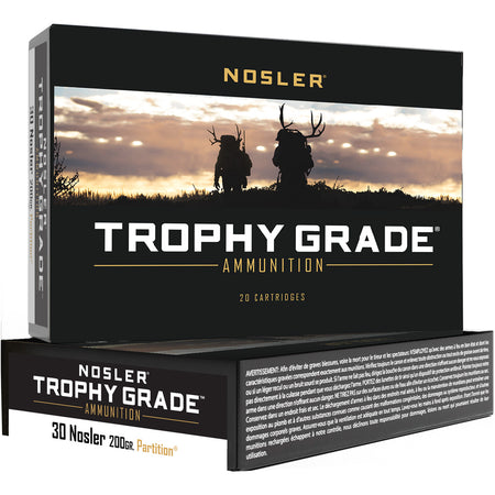 Nosler .30 Nosler 61230 Trophy Grade Partition Soft Point 200 Grain