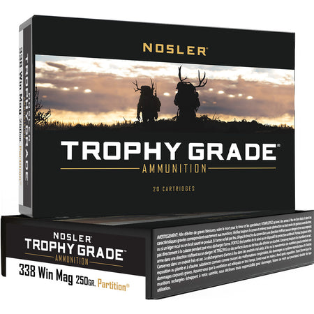 Nosler .338 Winchester Magnum 60082 Trophy Grade Nosler Spitzer Partition 250 Grain