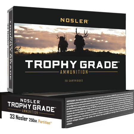 Nosler .33 Nosler 60134 Trophy Grade Nosler Spitzer Partition 250 Grain
