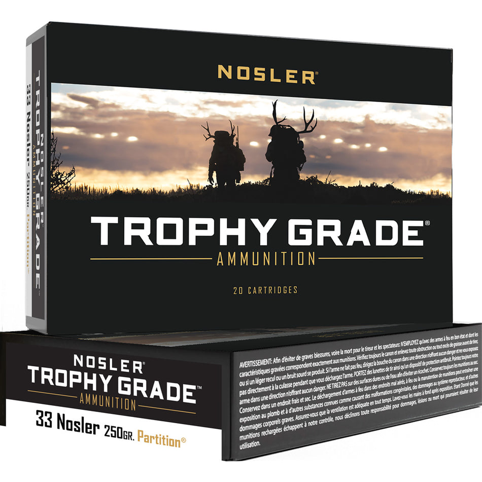 Nosler .33 Nosler 60134 Trophy Grade Nosler Spitzer Partition 250 Grain
