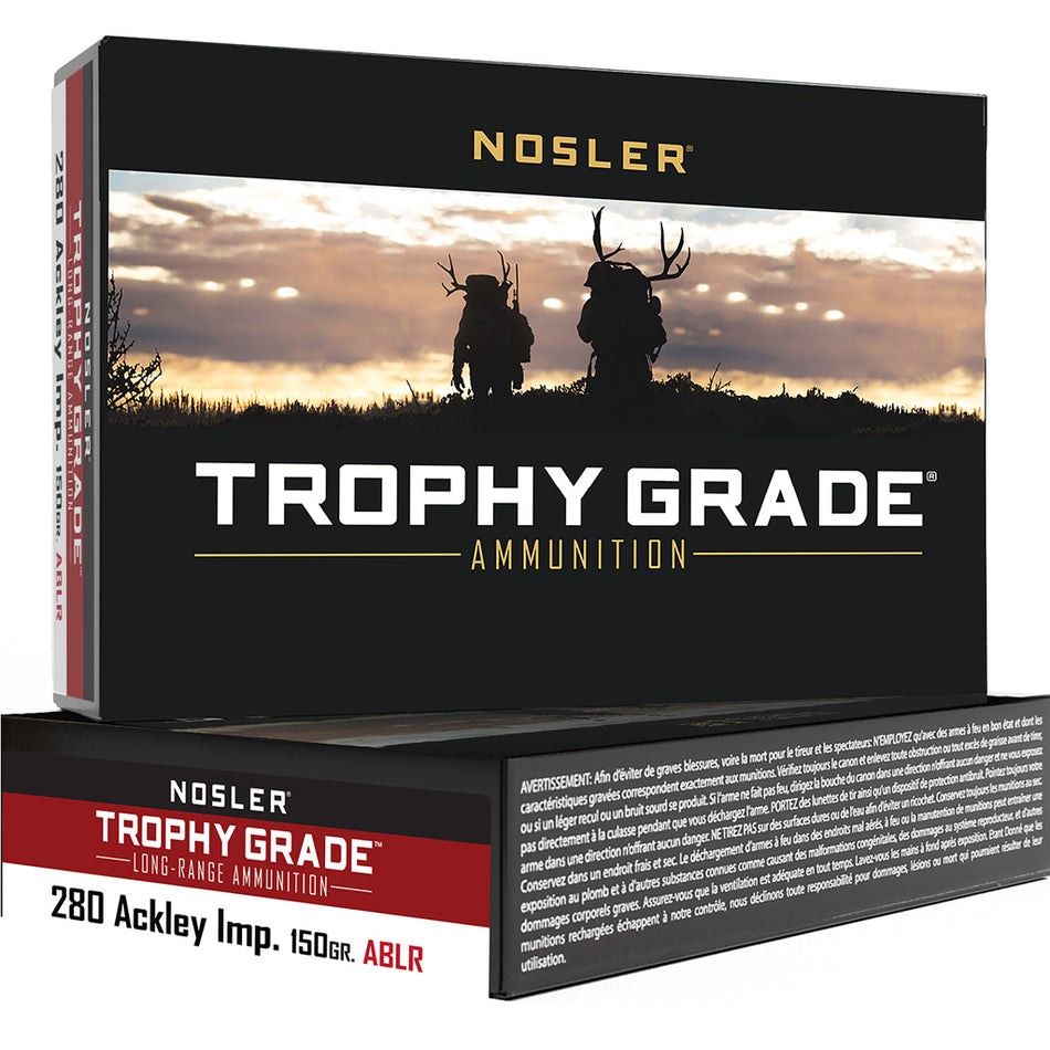 Nosler .280 Ackley 60116 Trophy Grade Nosler Spitzer AccuBond Long Range 150 Grain