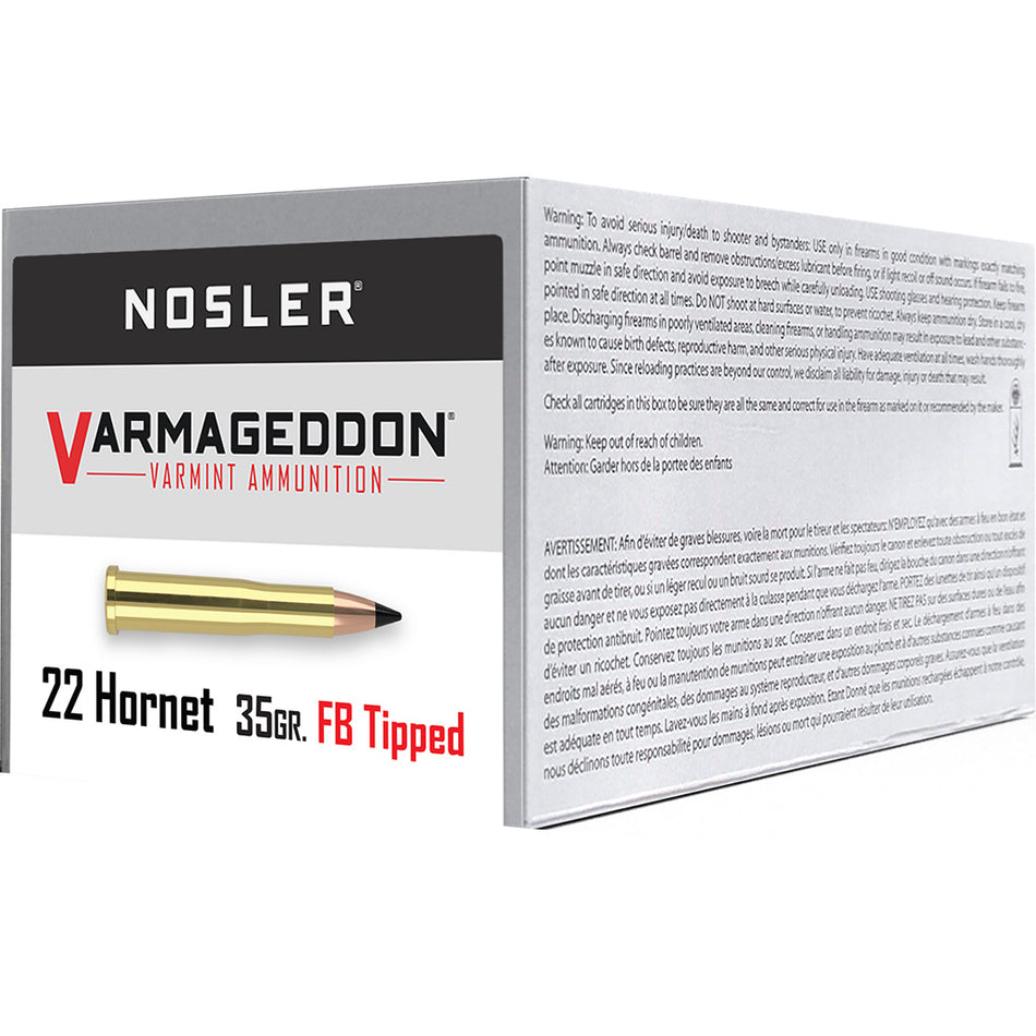 Nosler .22 Hornet 41132 Varmageddon Flat Base Tipped 35 Grain