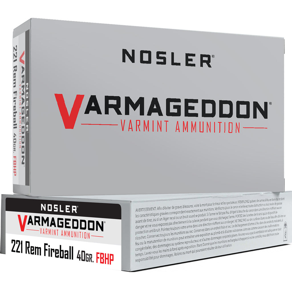 Nosler .221 Remington Fireball 65120 Varmageddon Flat Base Hollow Point 40 Grain