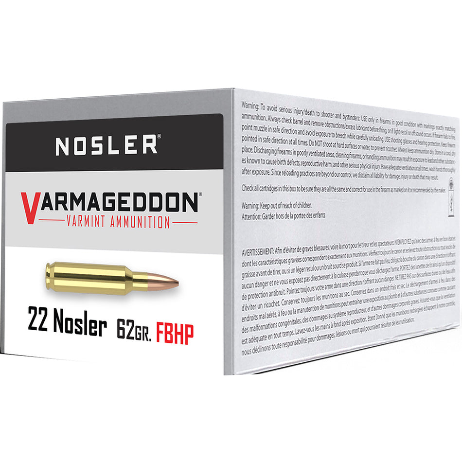 Nosler .22 Nosler 65180 Varmageddon Flat Base Hollow Point 62 Grain