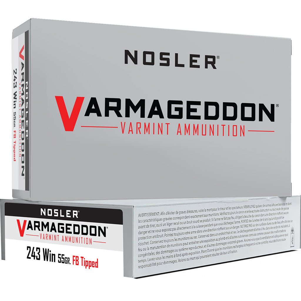 Nosler .243 Winchester 65165 Varmageddon Flat Base Tipped 55 Grain