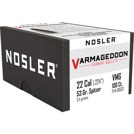 Nosler VG .224 53gr FB Tipped Reloading Projectiles 100ct