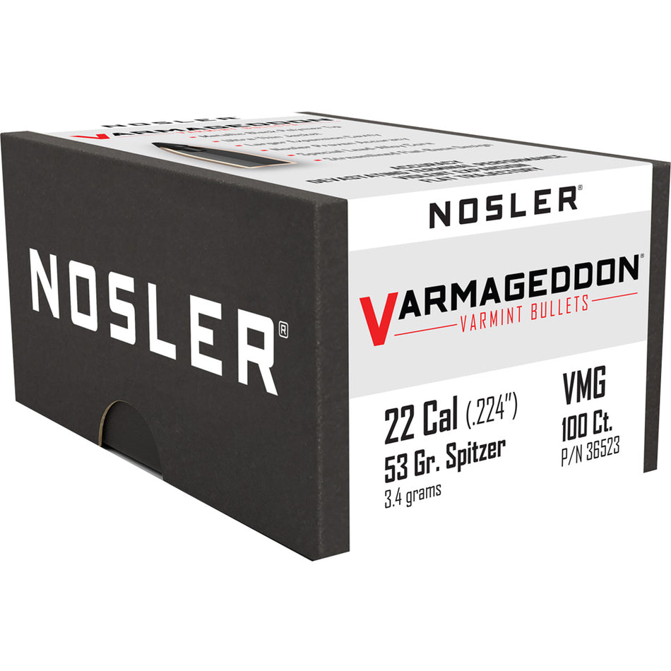 Nosler VG .224 53gr FB Tipped Reloading Projectiles 100ct