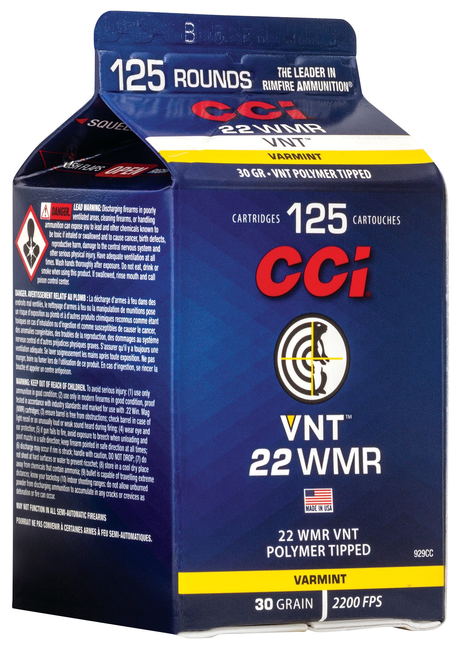 CCI .22 Magnum / WMR Rimefire Ammo VNT Varmint Tipped PolyTip 30 grain 