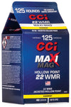 CCI Pour Pack Rimfire Ammo 22 WMR 40 gr  Maxi Mag HP 125 rd 
