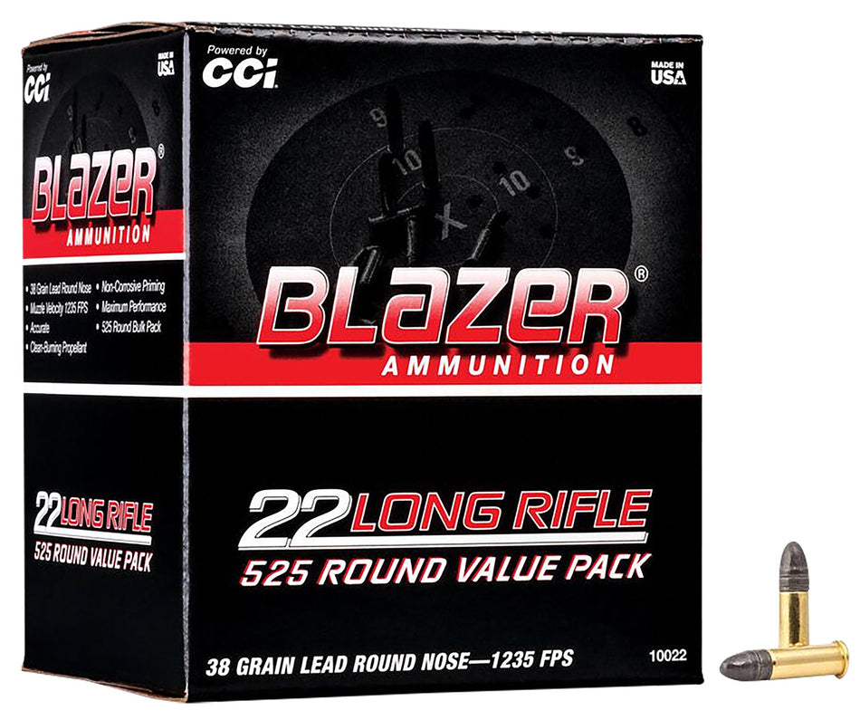 Blazer .22 Long Rifle Rimefire Ammo Value Pack Lead Round Nose Solid 38 grain