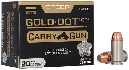 Speer .40 S&W 24259 Gold Dot Carry Gun Hollow Point HP 165 Grain