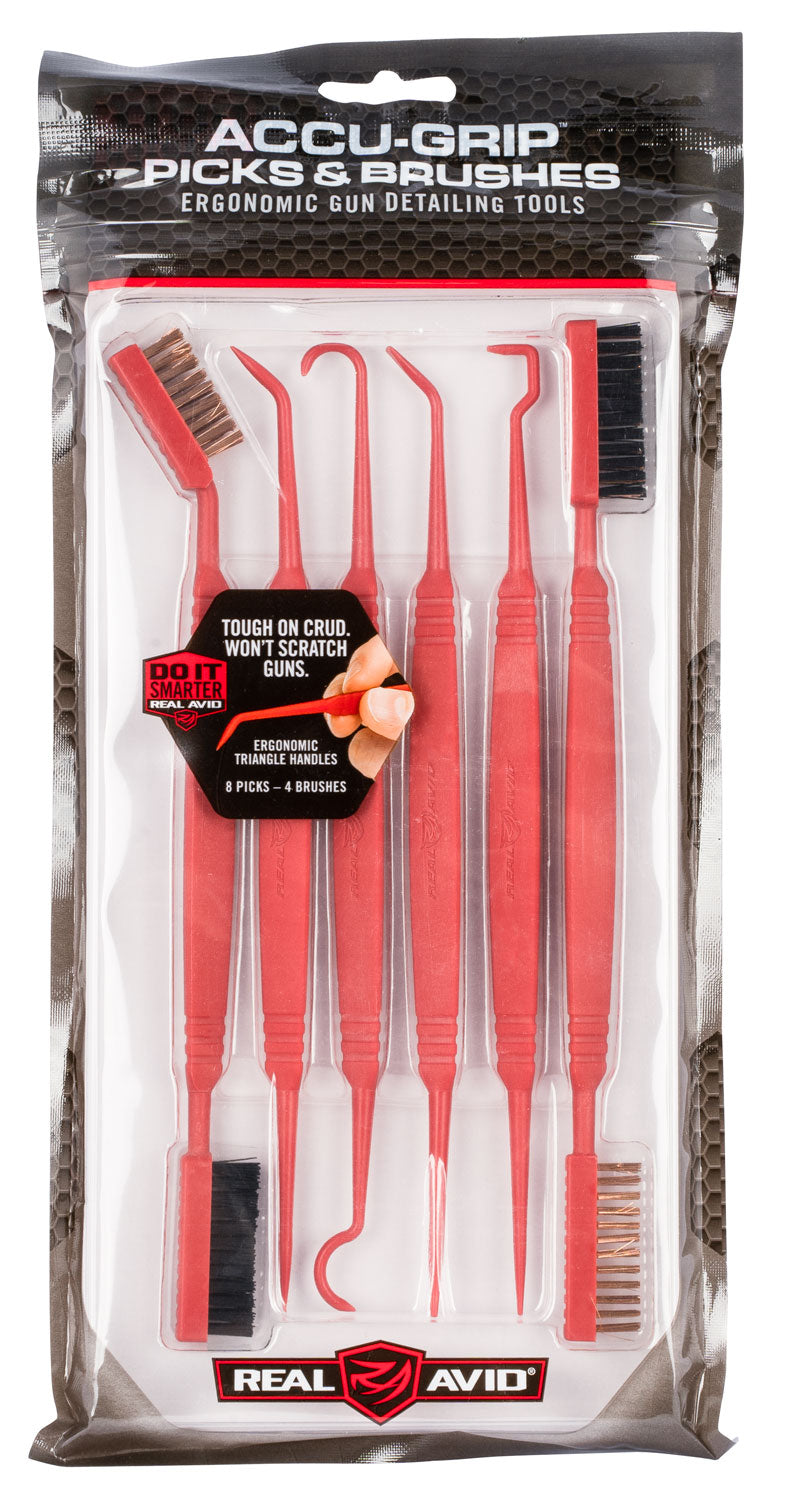 Real Avid AVPBS Rifle & Shotgun Accu-Grip Picks and Brushes 6-Pack 8-8.25" Long