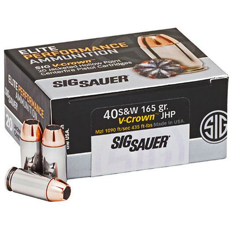 Sig Sauer .40 S&W E40SW150 Elite Performance V Crown Jacketed Hollow Point HP 165 Grain