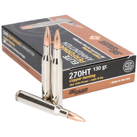 Sig Sauer .270 Winchester E270H120 Elite Copper Solid 120 Grain