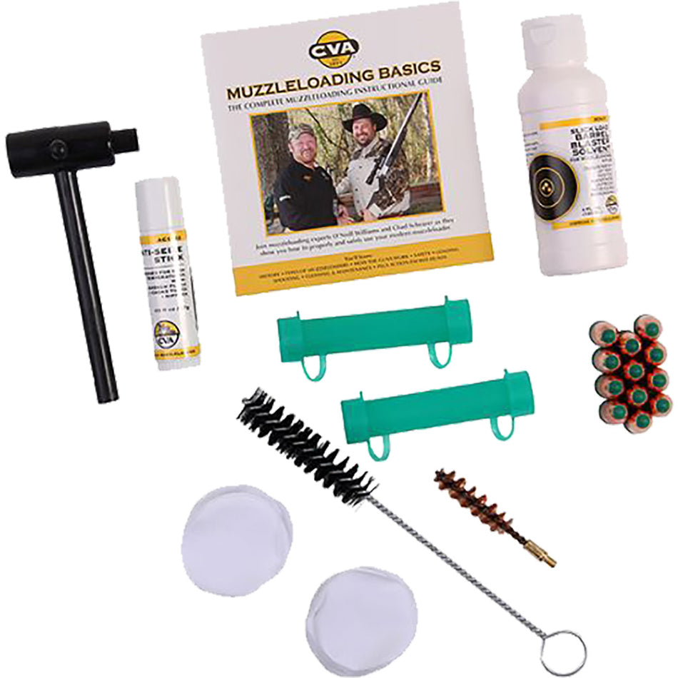 CVA 50 Cal Essentials Muzzleloader Accessory Kit with PowerBelt Bullets and DVD