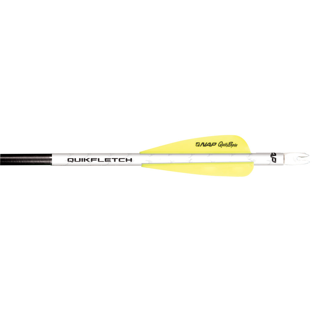 New Archery Products Quikfletch QuickSpin 4 White Yellow 2 in. Fletching