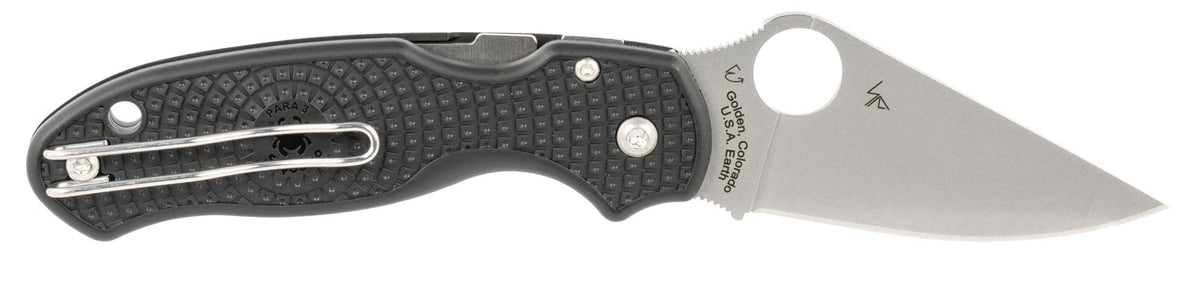 Spyderco C223PBK Para 3 Lightweight Black FRN Folding Knife 2.92" CTS BD1N Clip Point Plain Blade