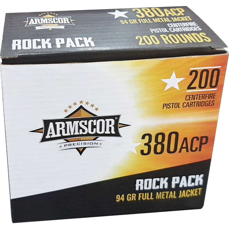 Armscor .380 ACP/Auto 50346 Rock Pack Full Metal Jacket FMJ 95 Grain