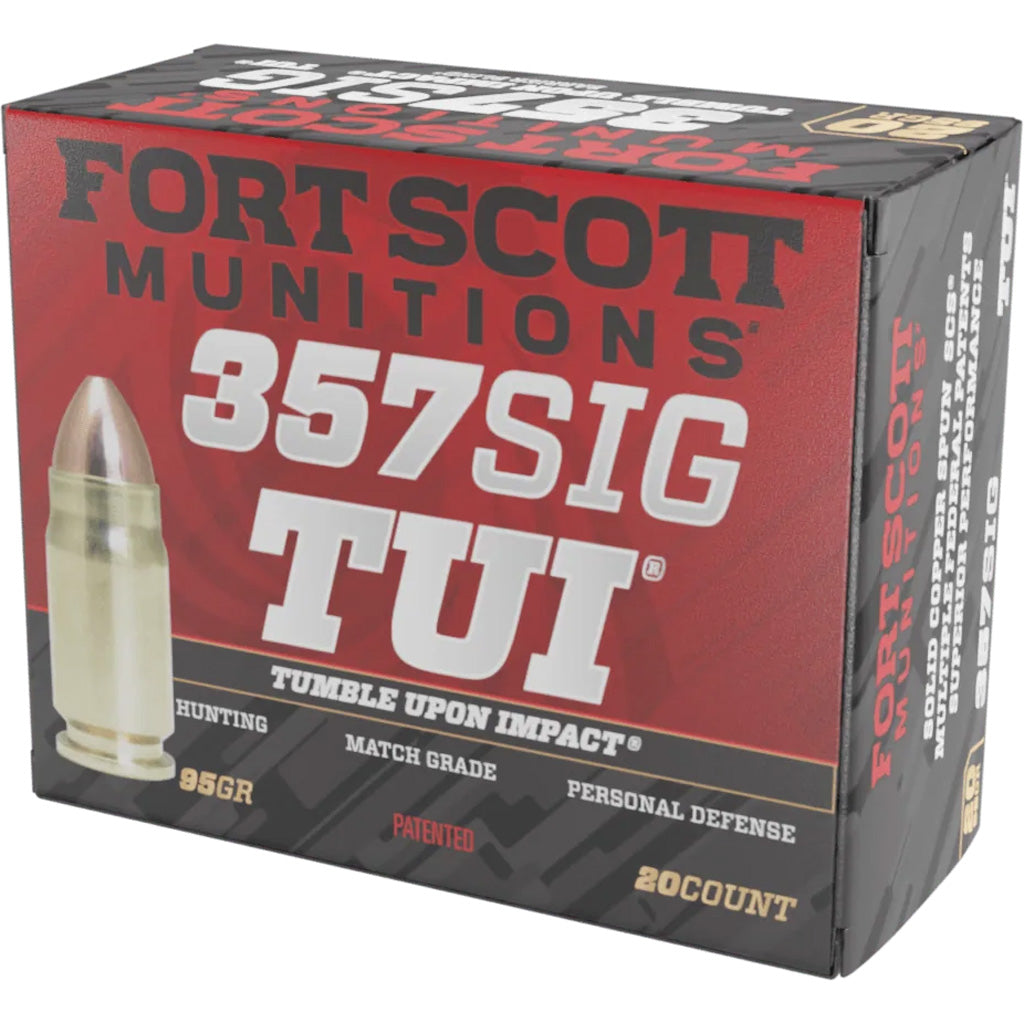 Fort Scott Munitions .357 Sig 357SIG095SCV Tumble Upon Impact (TUI) Solid Copper Spun CS 95 Grain