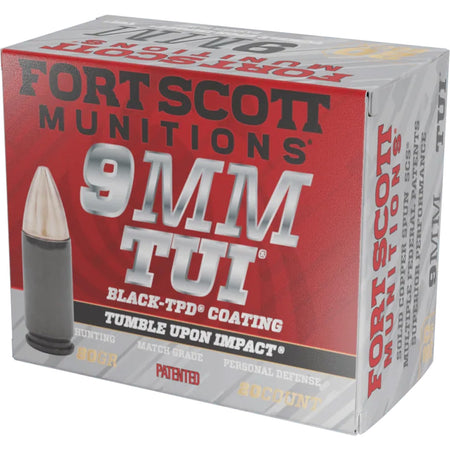 Fort Scott Munitions 9mm Luger/Parabellum 9MM080SCVTPD Tumble Upon Impact (TUI) Solid Copper Spun CS 80 Grain
