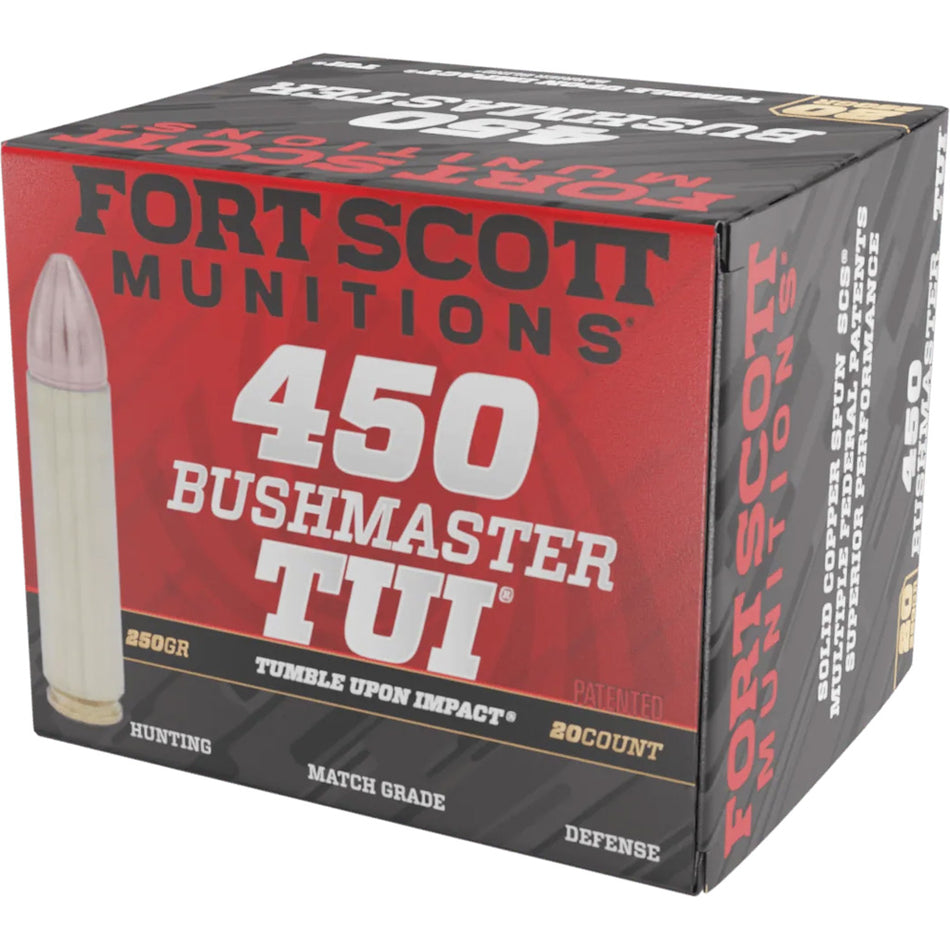 Fort Scott Munitions .450 Bushmaster 450BM250SCV1 Tumble Upon Impact (TUI) Solid Copper Spun CS 250 Grain