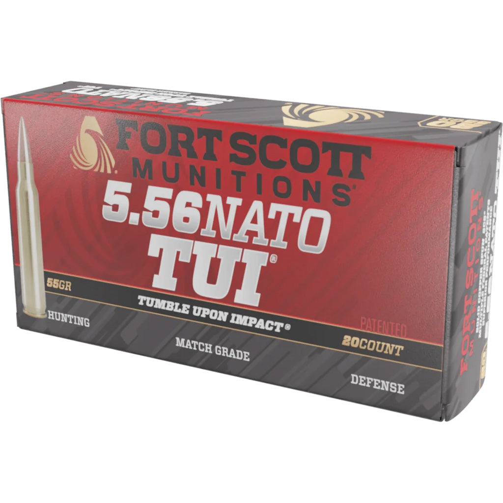 Fort Scott Munitions 5.56x45mm NATO 556055SCV Tumble Upon Impact (TUI) Solid Copper Spun CS 55 Grain