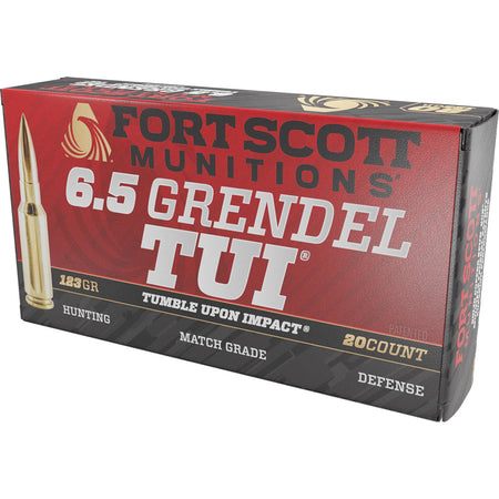 Fort Scott Munitions 6.5mm Grendel 6.5GR123SCV2 Tumble Upon Impact (TUI) Solid Copper Spun CS 123 Grain