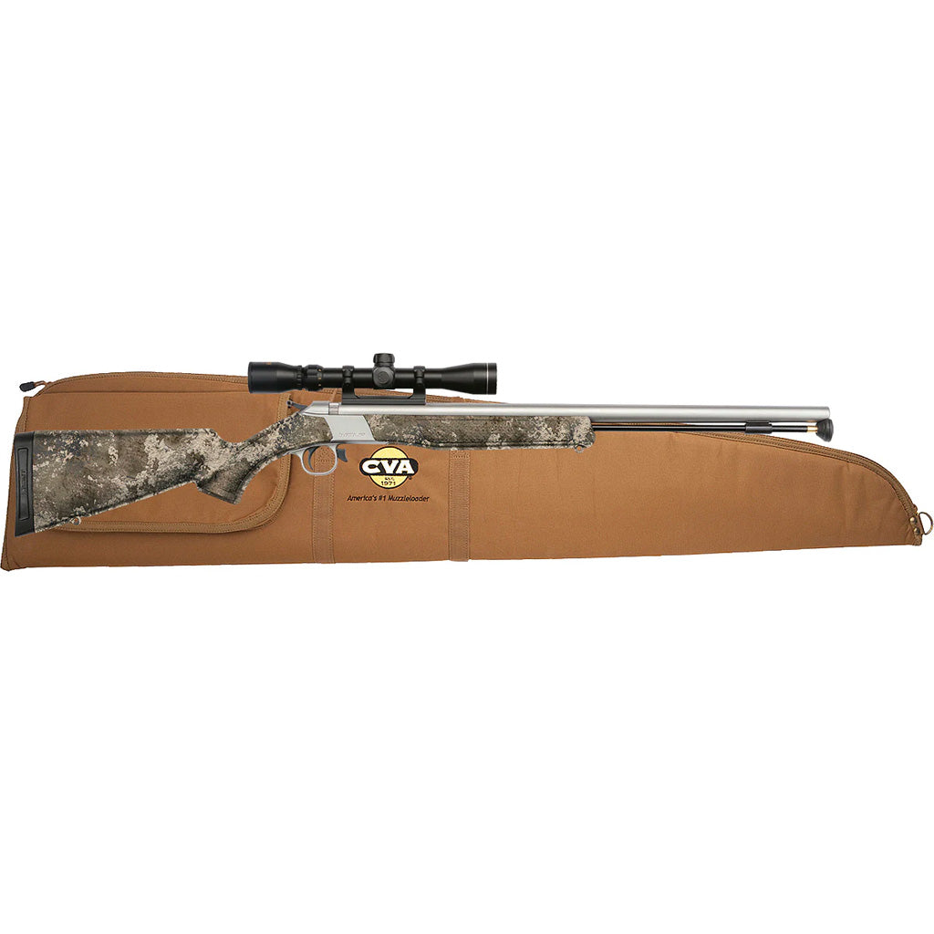 CVA Wolf V2 Break-Action Muzzleloader 50 Cal SS True Timber Strata 24" Barrel Scope and Case Combo
