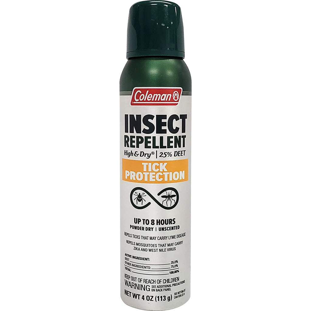 Coleman High & Dry 25% DEET Insect Repellent 4oz Tick Protection Aerosol