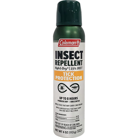 Coleman High & Dry 25% DEET Insect Repellent 4oz Tick Protection Aerosol