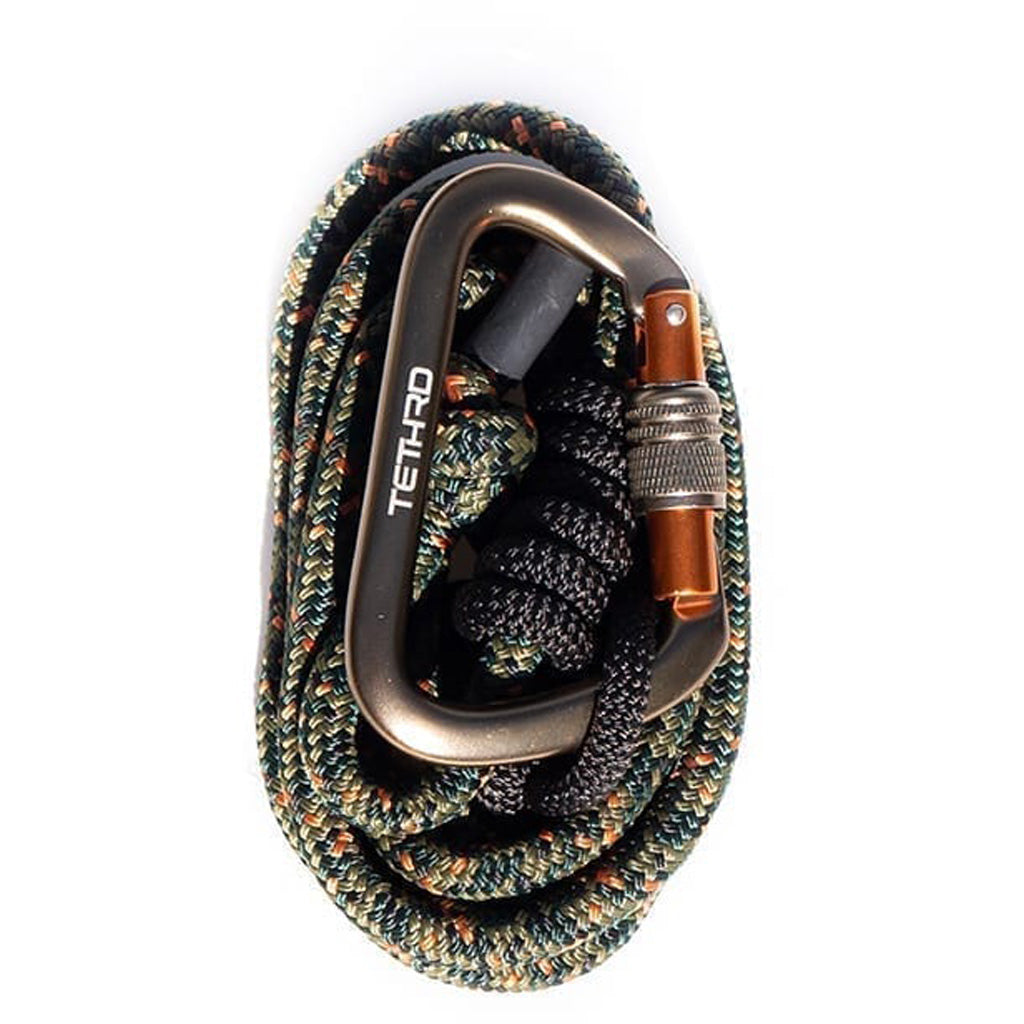 Tethrd 8mm Linesman Belt Rope with Spliced Eye and Carabiner