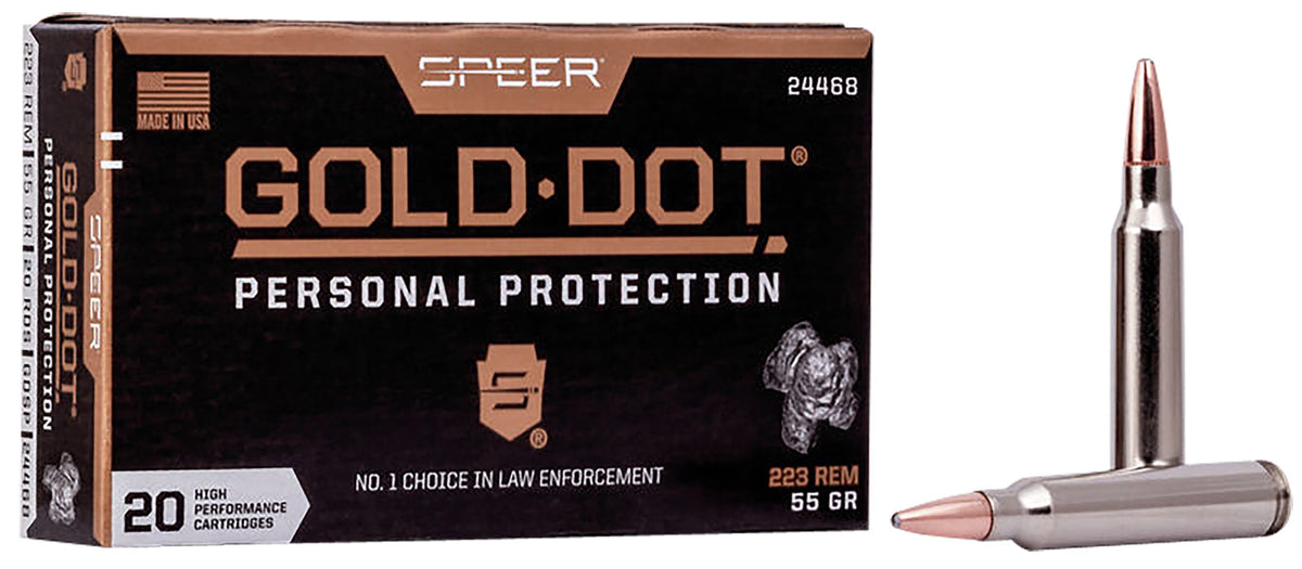 Speer .223 Remington 24468 Gold Dot Hollow Point Personal Protection Soft Point SP 55 Grain