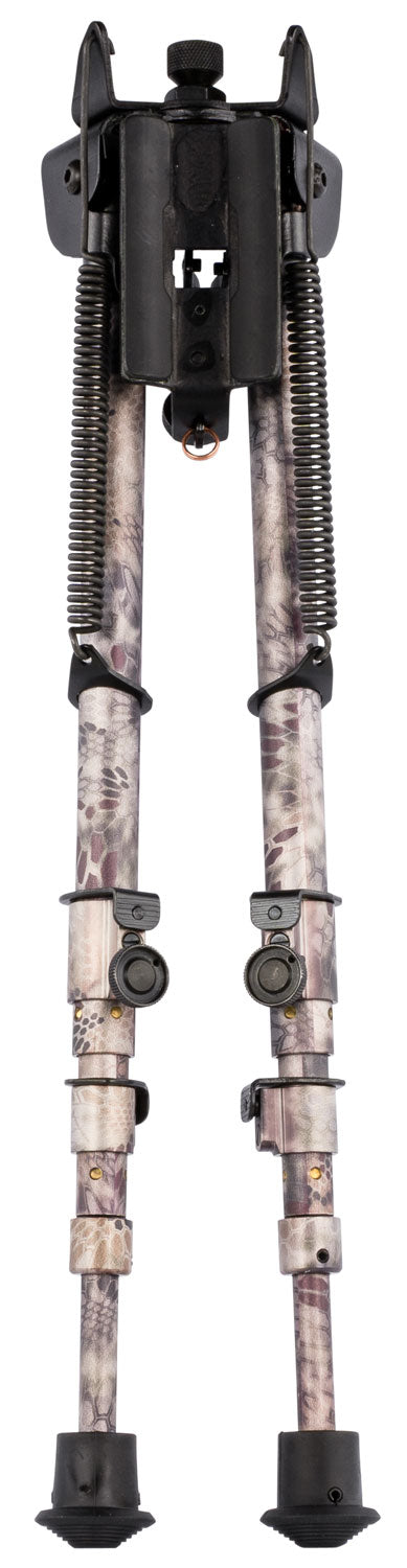 Harris 25C Swivel QD Stud Bipod, 13.50"-27" Height, Kryptek Highlander Finish, Rubber Feet