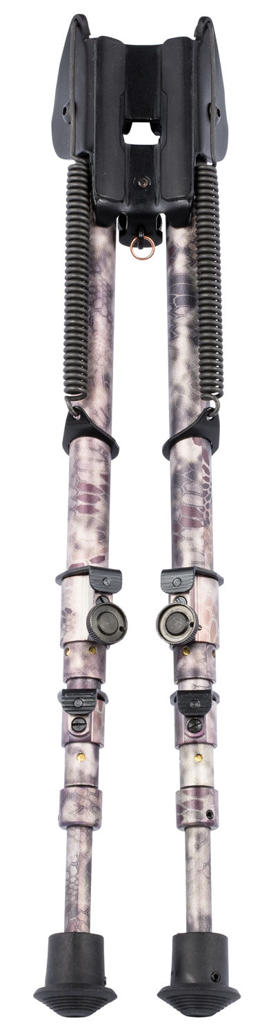 Harris 25C Non-Swivel QD Stud Bipod, 13.5"-27" Height, Kryptek Highlander Camo, Rubber Feet