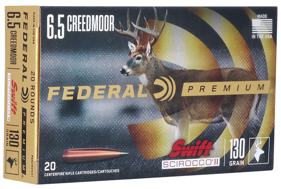 Federal 6.5mm Creedmoor P65CRDSS1 Premium Swift Scirocco II 130 Grain